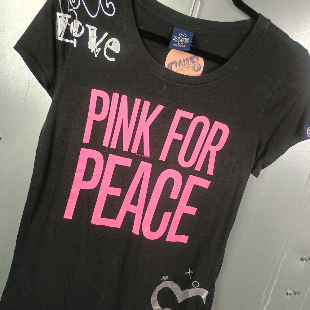 Pink For Peace Victoria's Secret Y2K 2000s Baby Tee Top Medium Angel Cute Sexy